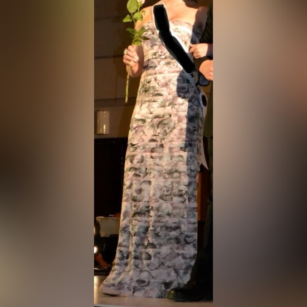 BCBGMaxAzria Pastel Patterned Prom Dress
